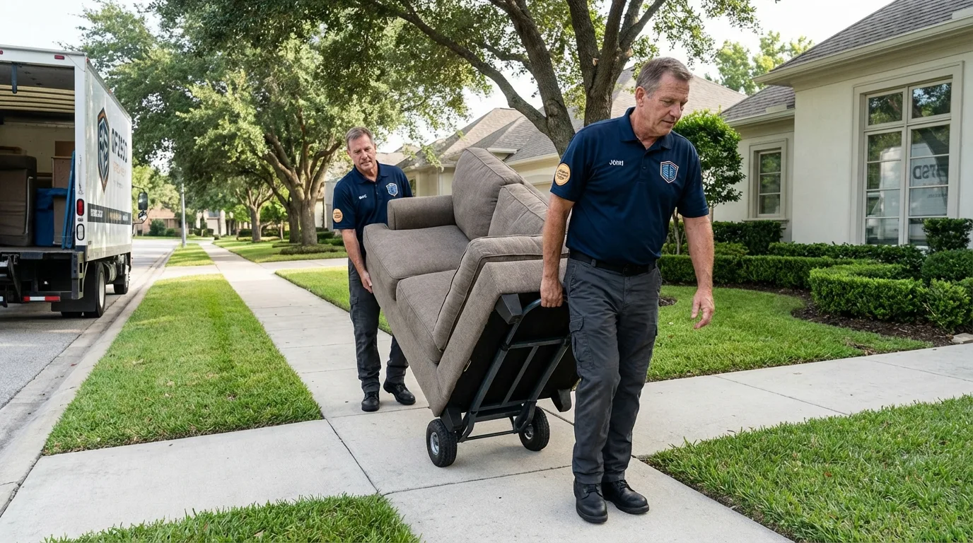 Local residential moving crew loading furniture in Bolivar, NY